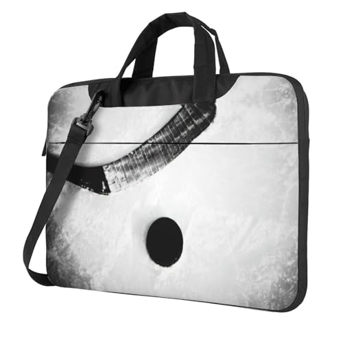 Aubnva Eishockey-Kunstdruck, leicht, vielseitig, Büro-Arbeitstasche, stilvolle und funktionale Laptop-Tasche, für Damen und Herren, Schwarz , 14 inch von Aubnva