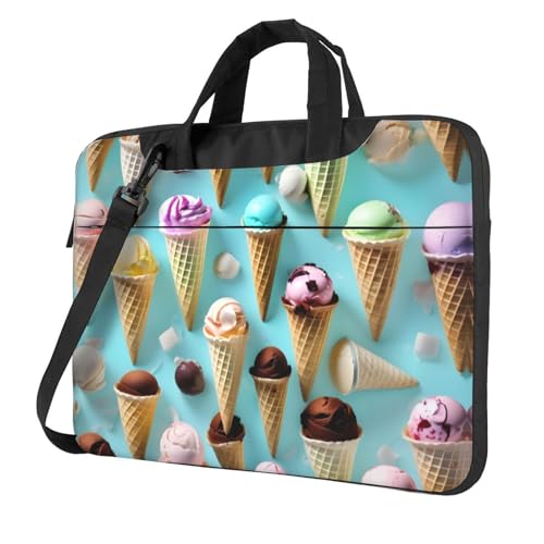 Aubnva Eistüten Druck, leicht, vielseitig, Büro, Arbeitstasche, stilvolle und funktionale Laptoptasche, Damen und Herren, Schwarz , 13 inch Aubnva Eistüten Druck, leicht, vielseitig, Büro, Arbeitstasche, stilvolle und funktionale Laptoptasche, Damen und Herren, Schwarz , 13 inch von Aubnva