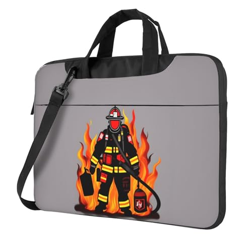 Aubnva Feuerwehrmann-Druck, leicht, vielseitig, Büro-Arbeitstasche, stilvolle und funktionale Laptop-Tasche, für Damen und Herren, Schwarz , 14 inch Aubnva Feuerwehrmann-Druck, leicht, vielseitig, Büro-Arbeitstasche, stilvolle und funktionale Laptop-Tasche, für Damen und Herren, Schwarz , 14 inch von Aubnva