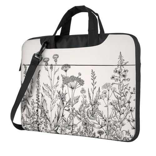 Aubnva Floral Herbs Botanische Gravur, leicht, vielseitig, Büro-Arbeitstasche, stilvolle und funktionale Laptop-Tasche, für Damen und Herren, Schwarz , 13 inch Aubnva Floral Herbs Botanische Gravur, leicht, vielseitig, Büro-Arbeitstasche, stilvolle und funktionale Laptop-Tasche, für Damen und Herren, Schwarz , 13 inch von Aubnva