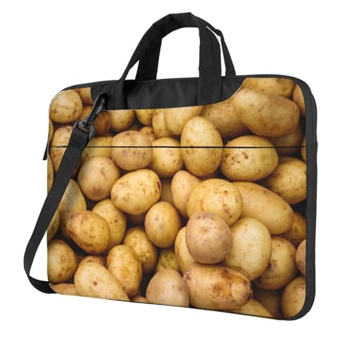 Aubnva Gartenkartoffel-Druck, leicht, vielseitig, Büro-Arbeitstasche, stilvolle und funktionale Laptop-Tasche, für Damen und Herren, Schwarz , 13 inch von Aubnva