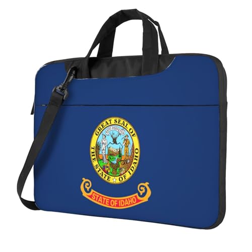 Aubnva Idaho State Flag Print Leichte vielseitige Büro-Arbeitstasche Stilvolle und funktionale Laptoptasche Damen Herren, Schwarz , 15.6 inch von Aubnva