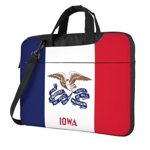 Aubnva Iowa Laptoptasche mit Staatsflaggen-Druck, leicht, vielseitig, Büro, Arbeit, stilvolle und funktionale Laptoptasche, für Damen und Herren, Schwarz , 15.6 inch Aubnva Iowa Laptoptasche mit Staatsflaggen-Druck, leicht, vielseitig, Büro, Arbeit, stilvolle und funktionale Laptoptasche, für Damen und Herren, Schwarz , 15.6 inch von Aubnva
