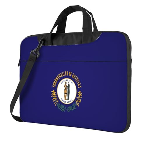 Aubnva Kentucky State Flag Print Leichte vielseitige Büro-Arbeitstasche Stilvolle und funktionale Laptoptasche Damen Herren, Schwarz , 14 inch von Aubnva