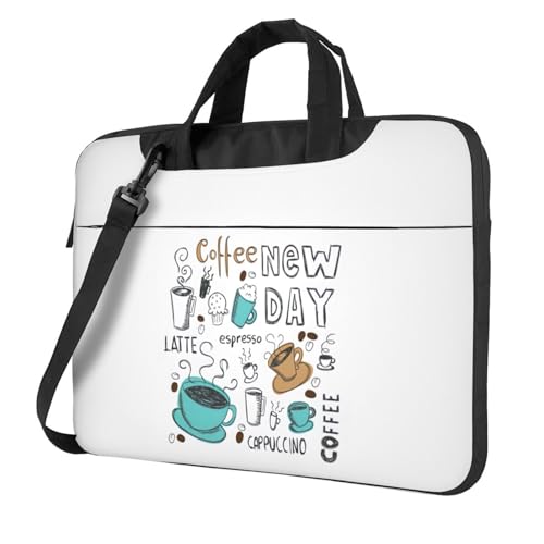 Aubnva Köstlicher Kaffee-Druck, leicht, vielseitig, Büro-Arbeitstasche, stilvolle und funktionale Laptop-Tasche, für Damen und Herren, Schwarz , 13 inch Aubnva Köstlicher Kaffee-Druck, leicht, vielseitig, Büro-Arbeitstasche, stilvolle und funktionale Laptop-Tasche, für Damen und Herren, Schwarz , 13 inch von Aubnva