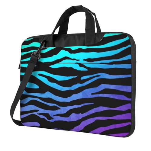 Aubnva Laptoptasche, Zebrastreifen, leicht, vielseitig, Büro, Arbeitstasche, stilvolle und funktionale Laptoptasche, Violett / Blau / Grün, Schwarz , 14 inch Aubnva Laptoptasche, Zebrastreifen, leicht, vielseitig, Büro, Arbeitstasche, stilvolle und funktionale Laptoptasche, Violett / Blau / Grün, Schwarz , 14 inch von Aubnva