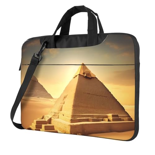 Aubnva Laptoptasche, ägyptische Pyramide im Wüstendruck, leicht, vielseitig, Büro, Arbeit, stilvolle und funktionale Laptoptasche, Damen und Herren, Schwarz , 14 inch Aubnva Laptoptasche, ägyptische Pyramide im Wüstendruck, leicht, vielseitig, Büro, Arbeit, stilvolle und funktionale Laptoptasche, Damen und Herren, Schwarz , 14 inch von Aubnva
