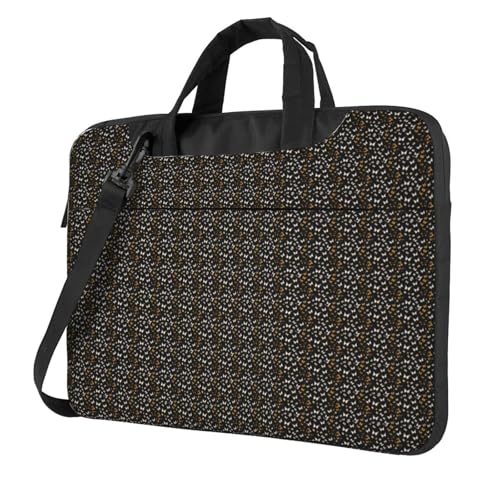Aubnva Laptoptasche, goldfarben, weiß, Schmetterlinge, schwarzer Druck, leicht, vielseitig, Büro, Arbeit, stilvolle und funktionale Laptoptasche, für Damen und Herren, Schwarz , 13 inch von Aubnva