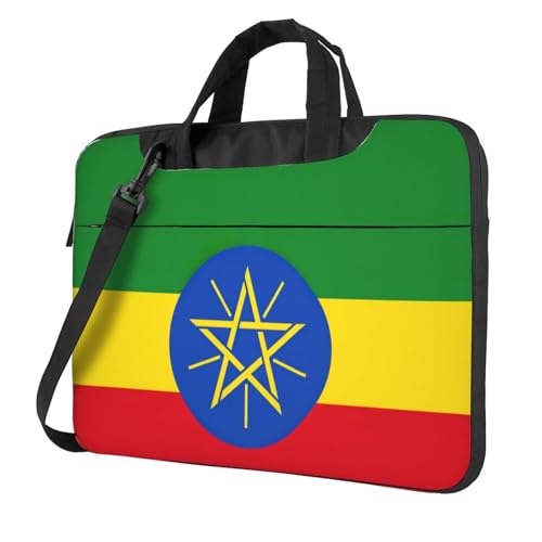 Aubnva Laptoptasche mit Flagge von Äthiopien, leicht, vielseitig, Büro, Arbeit, stilvolle und funktionale Laptoptasche, für Damen und Herren, Schwarz , 13 inch Aubnva Laptoptasche mit Flagge von Äthiopien, leicht, vielseitig, Büro, Arbeit, stilvolle und funktionale Laptoptasche, für Damen und Herren, Schwarz , 13 inch von Aubnva