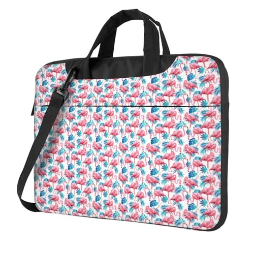Aubnva Laptoptasche mit Flamingo-Vogel-Motiv, leicht, vielseitig, Büro, Arbeit, stilvolle und funktionale Laptop-Tasche, für Damen und Herren, Schwarz , 13 inch von Aubnva