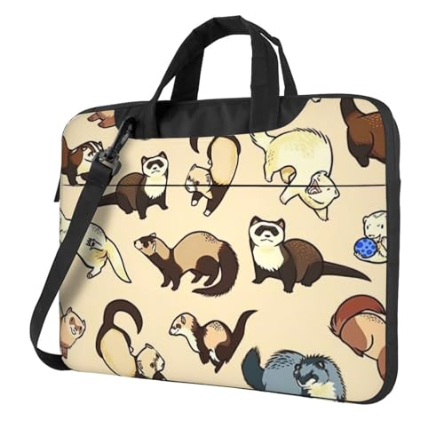 Aubnva Laptoptasche mit Frettchen-Aufdruck, leicht, vielseitig, für Büro, Arbeit, stilvolle und funktionale Laptop-Tasche, für Damen und Herren, Schwarz , 13 inch Aubnva Laptoptasche mit Frettchen-Aufdruck, leicht, vielseitig, für Büro, Arbeit, stilvolle und funktionale Laptop-Tasche, für Damen und Herren, Schwarz , 13 inch von Aubnva