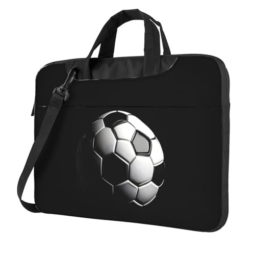 Aubnva Laptoptasche mit Fußball-Aufdruck, leicht, vielseitig, für Büro, Arbeit, stilvolle und funktionale Laptop-Tasche, für Damen und Herren, Schwarz , 14 inch von Aubnva