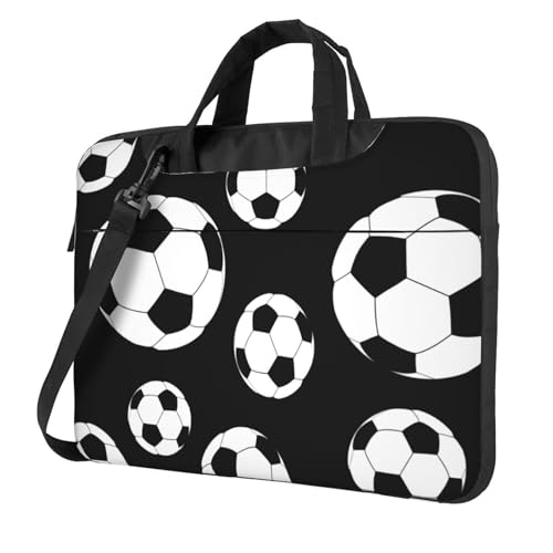 Aubnva Laptoptasche mit Fußball-Motiv, leicht, vielseitig, für Büro, Arbeit, stilvolle und funktionale Laptoptasche, für Damen und Herren, Schwarz, Schwarz , 15.6 inch von Aubnva