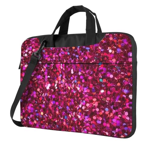 Aubnva Laptoptasche mit Glitzermuster, leicht, vielseitig, für Büro, Arbeit, stilvolle und funktionale Laptoptasche, für Damen und Herren, Schwarz , 14 inch von Aubnva