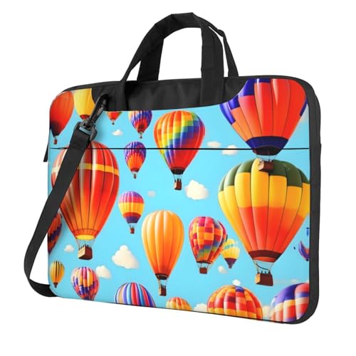 Aubnva Laptoptasche mit Heißluftballon-Druck, leicht, vielseitig, Büro, Arbeit, stilvolle und funktionale Laptop-Tasche, für Damen und Herren, Schwarz , 14 inch von Aubnva