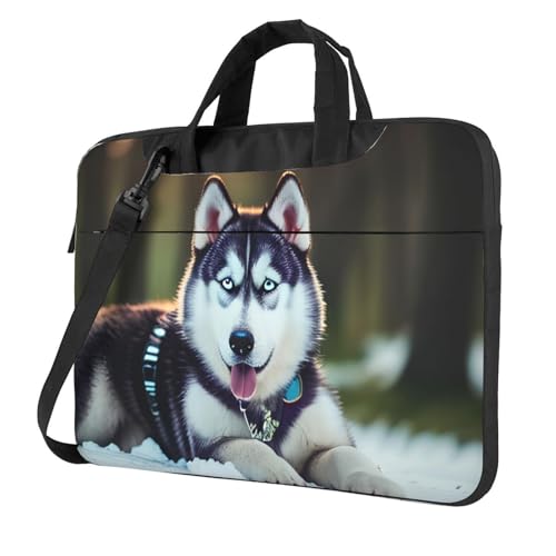 Aubnva Laptoptasche mit Husky-Hunde-Aufdruck, leicht, vielseitig, für Büro, Arbeit, stilvolle und funktionale Laptop-Tasche, für Damen und Herren Aubnva Laptoptasche mit Husky-Hunde-Aufdruck, leicht, vielseitig, für Büro, Arbeit, stilvolle und funktionale Laptop-Tasche, für Damen und Herren von Aubnva