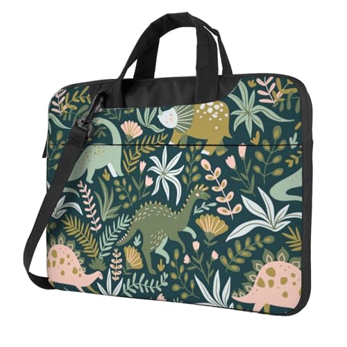 Aubnva Laptoptasche mit niedlichem Dinosaurier-Druck, leicht, vielseitig, für Büro, Arbeit, stilvolle und funktionale Laptop-Tasche, für Damen und Herren, Schwarz , 14 inch Aubnva Laptoptasche mit niedlichem Dinosaurier-Druck, leicht, vielseitig, für Büro, Arbeit, stilvolle und funktionale Laptop-Tasche, für Damen und Herren, Schwarz , 14 inch von Aubnva