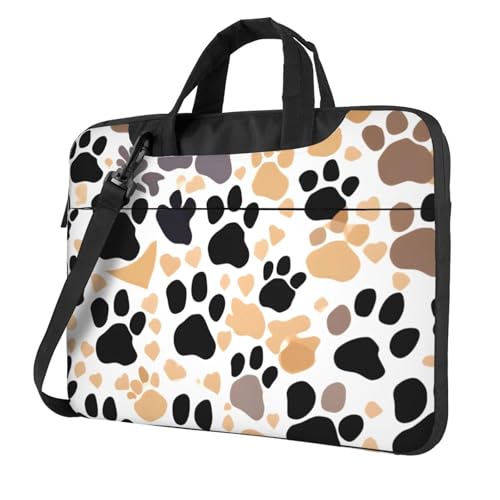 Aubnva Laptoptasche mit niedlichem Hundepfoten-Aufdruck, leicht, vielseitig, Büro, Arbeit, stilvolle und funktionale Laptoptasche, für Damen und Herren, Schwarz , 14 inch Aubnva Laptoptasche mit niedlichem Hundepfoten-Aufdruck, leicht, vielseitig, Büro, Arbeit, stilvolle und funktionale Laptoptasche, für Damen und Herren, Schwarz , 14 inch von Aubnva