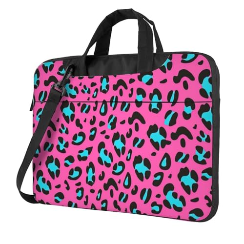 Aubnva Laptoptasche mit niedlichem Leopardenmuster, leicht, vielseitig, für Büro, Arbeit, stilvolle und funktionale Laptop-Tasche, für Damen und Herren, Schwarz , 15.6 inch von Aubnva