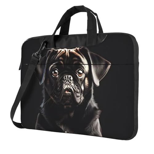 Aubnva Laptoptasche mit niedlichem Mops-Aufdruck, leicht, vielseitig, Büro, Arbeit, stilvolle und funktionale Laptop-Tasche, für Damen und Herren, Schwarz , 13 inch Aubnva Laptoptasche mit niedlichem Mops-Aufdruck, leicht, vielseitig, Büro, Arbeit, stilvolle und funktionale Laptop-Tasche, für Damen und Herren, Schwarz , 13 inch von Aubnva