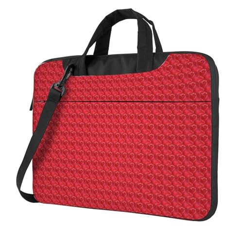 Aubnva Laptoptasche mit rotem Herz-Blumendruck, leicht, vielseitig, für Büro, Arbeit, stilvolle und funktionale Laptop-Tasche, für Damen und Herren, Schwarz , 14 inch Aubnva Laptoptasche mit rotem Herz-Blumendruck, leicht, vielseitig, für Büro, Arbeit, stilvolle und funktionale Laptop-Tasche, für Damen und Herren, Schwarz , 14 inch von Aubnva