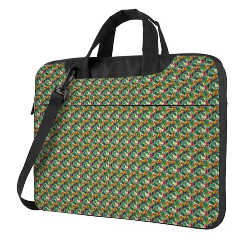 Aubnva Laptoptasche mit tropischem Blumen- und Papageien-Druck, leicht, vielseitig, Büro, Arbeit, stilvolle und funktionale Laptoptasche, für Damen und Herren, Schwarz , 15.6 inch Aubnva Laptoptasche mit tropischem Blumen- und Papageien-Druck, leicht, vielseitig, Büro, Arbeit, stilvolle und funktionale Laptoptasche, für Damen und Herren, Schwarz , 15.6 inch von Aubnva