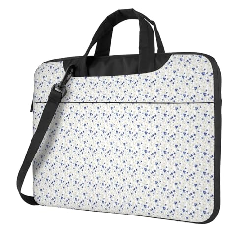 Aubnva Leichte und vielseitige Büro-Arbeitstasche mit Blumen und Kornblumen, Gänseblümchen-Druck, stilvolle und funktionale Laptoptasche, für Damen und Herren, Schwarz , 14 inch von Aubnva