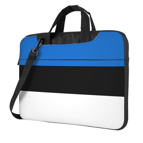 Aubnva Leichte und vielseitige Büro-Arbeitstasche mit Estland-Motiv, stilvolle und funktionale Laptop-Tasche, für Damen und Herren, Schwarz , 14 inch von Aubnva