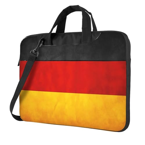 Aubnva Leichte vielseitige Büro-Arbeitstasche mit Deutschland-Flaggen-Druck, stilvolle und funktionale Laptoptasche, für Damen und Herren, Schwarz , 15.6 inch von Aubnva