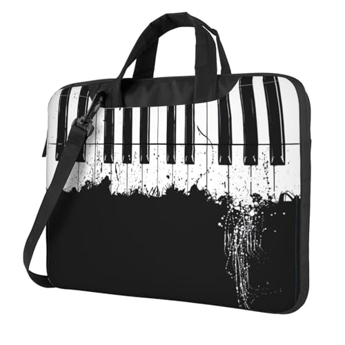 Aubnva Leichte vielseitige Büro-Arbeitstasche mit Klavierdruck, stilvolle und funktionale Laptoptasche, für Damen und Herren, Schwarz , 13 inch von Aubnva