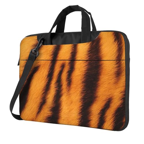 Aubnva Leichte vielseitige Büro-Arbeitstasche mit Tiger-Streifenmuster, stilvolle und funktionale Laptoptasche, für Damen und Herren, Schwarz , 15.6 inch von Aubnva