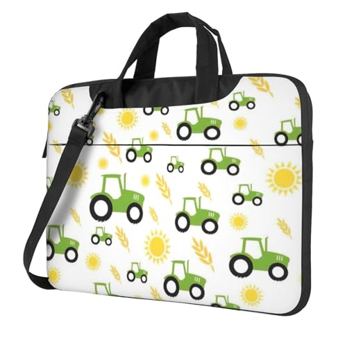 Aubnva Leichte vielseitige Büro-Arbeitstasche mit Traktor-Farming-Druck, stilvolle und funktionale Laptop-Tasche, für Damen und Herren, Schwarz , 13 inch von Aubnva