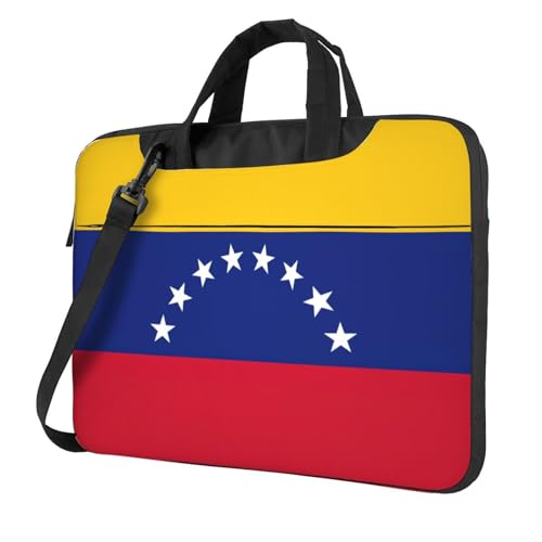 Aubnva Leichte vielseitige Büro-Arbeitstasche mit Venezuela-Motiv, stilvolle und funktionale Laptoptasche, für Damen und Herren, Schwarz , 14 inch von Aubnva