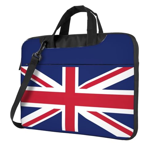 Aubnva Leichte vielseitige Büro-Arbeitstasche mit britischer Flagge, stilvolle und funktionale Laptoptasche, für Damen und Herren, Schwarz , 13 inch von Aubnva