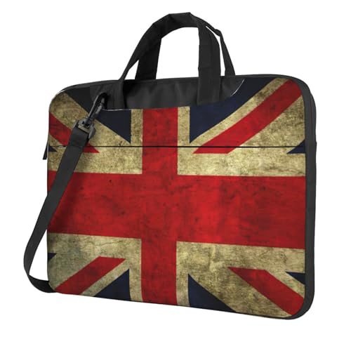 Aubnva Leichte vielseitige Büro-Arbeitstasche mit britischer Flagge, stilvolle und funktionale Laptoptasche, für Damen und Herren, Schwarz , 13 inch von Aubnva