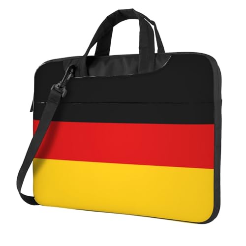 Aubnva Leichte vielseitige Büro-Arbeitstasche mit deutscher Flagge, stilvolle und funktionale Laptoptasche, für Damen und Herren, Schwarz , 13 inch von Aubnva