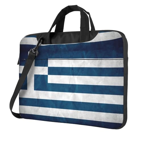 Aubnva Leichte vielseitige Büro-Arbeitstasche mit griechischer Flagge, stilvolle und funktionale Laptoptasche, für Damen und Herren, Schwarz , 15.6 inch von Aubnva