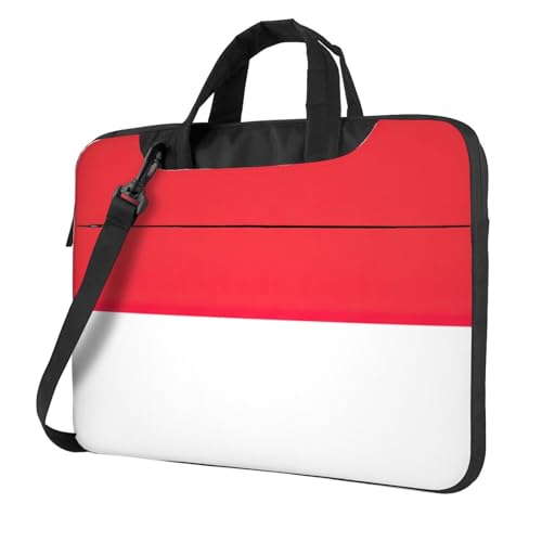 Aubnva Leichte vielseitige Büro-Arbeitstasche mit indonesischer Flagge, stilvolle und funktionale Laptoptasche, für Damen und Herren, Schwarz , 14 inch von Aubnva