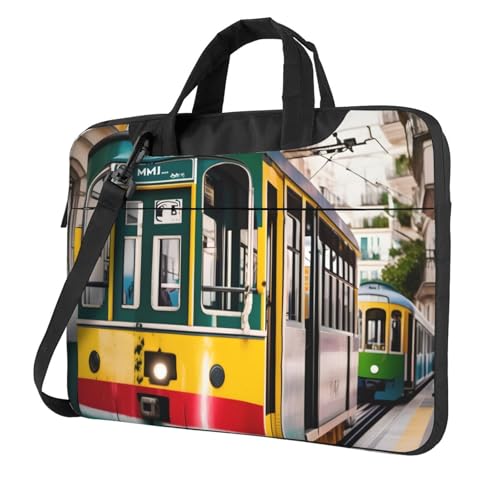Aubnva Lissabon Tram Print Leichte vielseitige Büro-Arbeitstasche Stilvolle und funktionale Laptoptasche Damen Herren, Schwarz , 15.6 inch Aubnva Lissabon Tram Print Leichte vielseitige Büro-Arbeitstasche Stilvolle und funktionale Laptoptasche Damen Herren, Schwarz , 15.6 inch von Aubnva