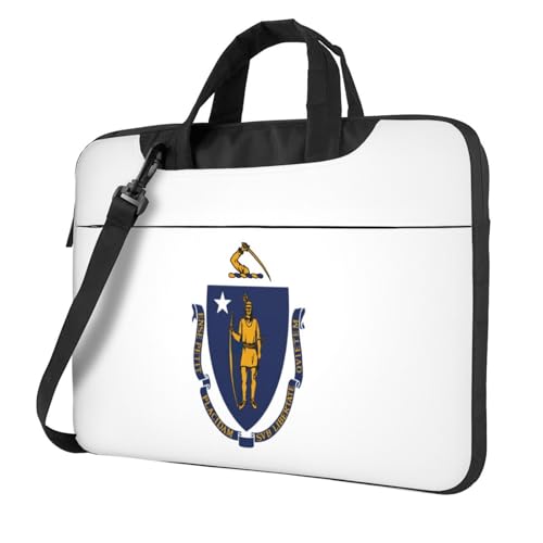 Aubnva Massachusetts Laptoptasche, Motiv: Staatsflagge, leicht, vielseitig, Büro, Arbeit, stilvolle und funktionale Laptoptasche, Damen und Herren, Schwarz , 13 inch Aubnva Massachusetts Laptoptasche, Motiv: Staatsflagge, leicht, vielseitig, Büro, Arbeit, stilvolle und funktionale Laptoptasche, Damen und Herren, Schwarz , 13 inch von Aubnva