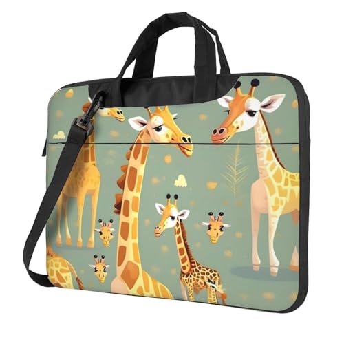 Aubnva Niedliche wilde Cartoon-Giraffen-Druck, leicht, vielseitig, Büro-Arbeitstasche, stilvolle und funktionale Laptop-Tasche, für Damen und Herren, Schwarz , 14 inch Aubnva Niedliche wilde Cartoon-Giraffen-Druck, leicht, vielseitig, Büro-Arbeitstasche, stilvolle und funktionale Laptop-Tasche, für Damen und Herren, Schwarz , 14 inch von Aubnva