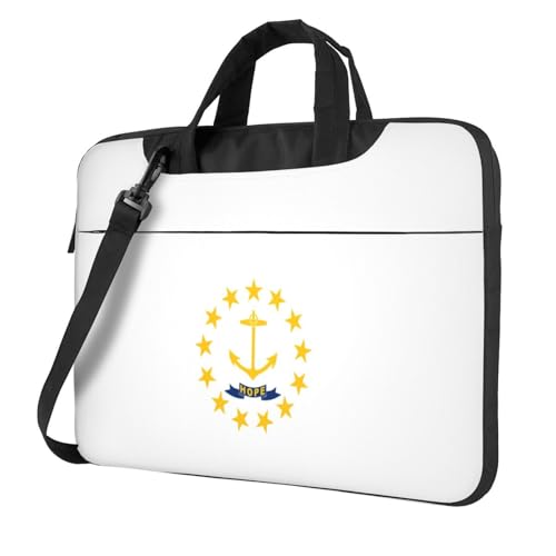 Aubnva Rhode Island State Flag Print Leichte vielseitige Büro-Arbeitstasche Stilvolle und funktionale Laptoptasche Damen Herren, Schwarz , 15.6 inch von Aubnva