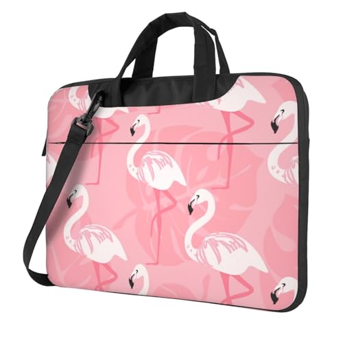 Aubnva Sommer-Flamingo-Palmenblätter-Druck, leicht, vielseitig, Büro-Arbeitstasche, stilvolle und funktionale Laptop-Tasche, für Damen und Herren, Schwarz , 13 inch Aubnva Sommer-Flamingo-Palmenblätter-Druck, leicht, vielseitig, Büro-Arbeitstasche, stilvolle und funktionale Laptop-Tasche, für Damen und Herren, Schwarz , 13 inch von Aubnva