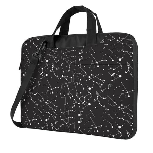 Aubnva Starry Divination Constellation Print Leichte vielseitige Büro-Arbeitstasche Stilvolle und funktionale Laptoptasche Damen Herren, Schwarz , 13 inch von Aubnva