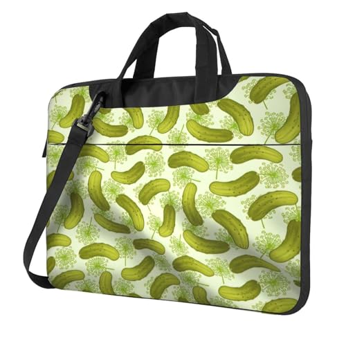 Aubnva Sushi Dill Pickles Print Leichte vielseitige Büro-Arbeitstasche Stilvolle und funktionale Laptoptasche Damen Herren, Schwarz , 13 inch von Aubnva