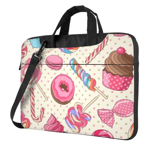 Aubnva Sweet Lollipop Cupcake-Druck, leicht, vielseitig, Büro-Arbeitstasche, stilvolle und funktionale Laptop-Tasche, für Damen und Herren, Schwarz , 15.6 inch Aubnva Sweet Lollipop Cupcake-Druck, leicht, vielseitig, Büro-Arbeitstasche, stilvolle und funktionale Laptop-Tasche, für Damen und Herren, Schwarz , 15.6 inch von Aubnva