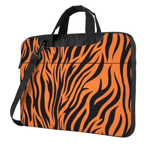 Aubnva Tiger Stripes Orange Pattern Print Leichte Vielseitige Büro Arbeitstasche Stilvolle und funktionale Laptoptasche Damen Herren, Schwarz , 13 inch Aubnva Tiger Stripes Orange Pattern Print Leichte Vielseitige Büro Arbeitstasche Stilvolle und funktionale Laptoptasche Damen Herren, Schwarz , 13 inch von Aubnva
