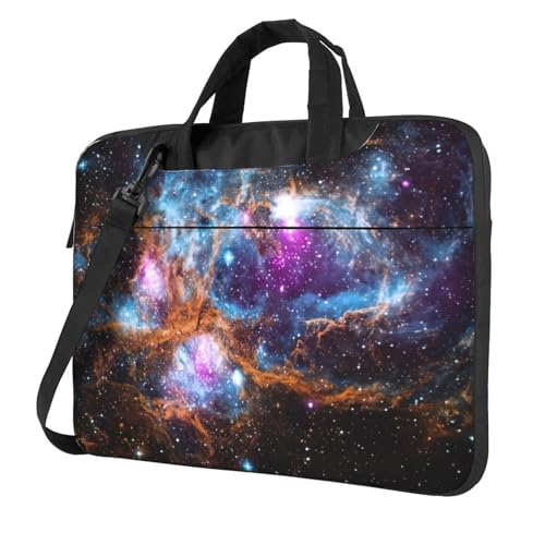 Aubnva Universum Galaxy Space Print Leichte vielseitige Büro-Arbeitstasche Stilvolle und funktionale Laptoptasche Damen Herren, Schwarz , 15.6 inch von Aubnva