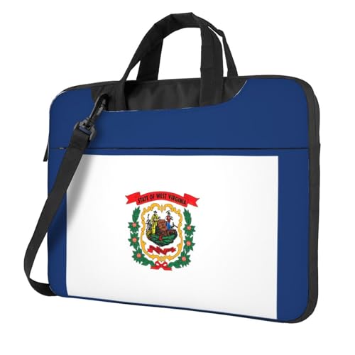 Aubnva West Virginia State Flag Print Leichte vielseitige Büro-Arbeitstasche Stilvolle und funktionale Laptoptasche Damen Herren, Schwarz , 14 inch von Aubnva