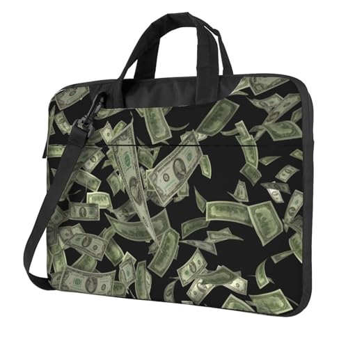 Dollar Sign Money Print Lightweight Versatile Office Work Bag Stylish And Functional Laptop Bag Women Men, Schwarz , 15.6 inch von Aubnva